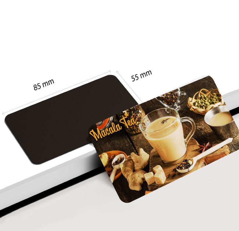 dhcrafts Rectangular Rubber Fridge Magnet Multicolor Food Masala Tea Rectangular Design Pack of 1 (8.6cm x 5.4cm)